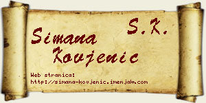 Simana Kovjenić vizit kartica